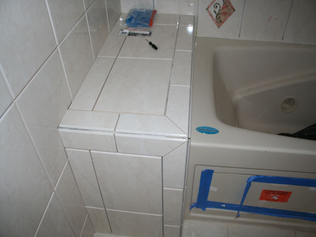 Bathroom tile in progress