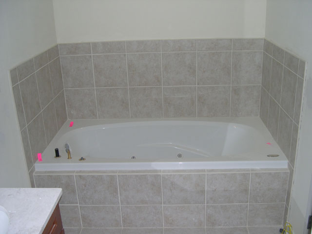 Bathroom wall tile finished